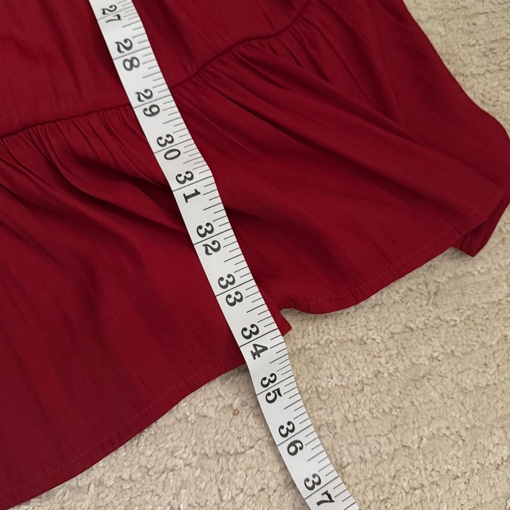 Banana Republic Red Maroon Satin Long Sleeve Mini Dress Small - Picture 11 of 11